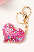 Sparkling Rhinestone Inlay Heart Shaped Metal Keychain