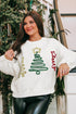 Sparkling Ribbon Tree Graphic Relaxed Fit Holiday Sweatshirt