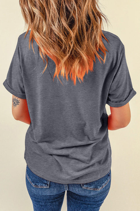 Sparkling Sequin Baseball Stitch Bow Graphic Game Day Tee