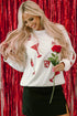 Sparkling Sequin Cocktail Motif Crew Neck Sweatshirt