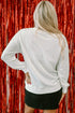 Sparkling Sequin Cocktail Motif Crew Neck Sweatshirt