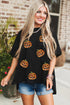 Sparkling Sequin Graphic Cotton Blend Short Sleeve Tee