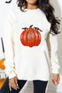 Sparkling Sequin Pumpkin Patch Graphic Festive Pullover Sweatshirt