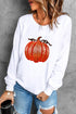 Sparkling Sequin Pumpkin Patch Graphic Festive Pullover Sweatshirt