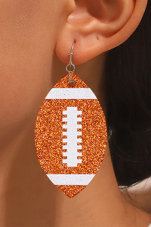 Sparkling Sequin Rugby Ball Statement Drop Earrings
