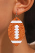Sparkling Sequin Rugby Ball Statement Drop Earrings