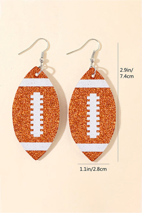 Sparkling Sequin Rugby Ball Statement Drop Earrings