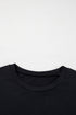 Sparkling Sequin Stripe Patchwork Crew Neck T Shirt