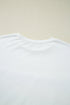 Sparkling Sequin Stripe Patchwork Crew Neck T Shirt