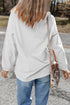 Sparkly Clover Graphic Oversized Ribbed Crewneck Pullover
