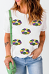 Sparkly King Cake Graphic Print Crew Neck Shirt