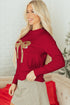 Sparkly Sequin Bow Graphic Pullover Knit Sweater