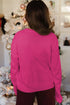 Sparkly Sequin Bow Graphic Pullover Knit Sweater