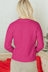 Sparkly Sequin Bow Graphic Pullover Knit Sweater