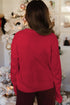 Sparkly Sequin Bow Graphic Pullover Knit Sweater