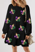 Sparkly Sequin Symbolic Pattern Pullover Mini Graphic Dress
