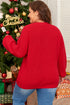 Sparkly Tinsel Letter Print Crew Neck Pullover Sweater