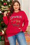 Sparkly Tinsel Letter Print Crew Neck Pullover Sweater
