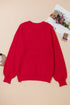 Sparkly Tinsel Letter Print Crew Neck Pullover Sweater