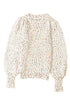 Speckled Chunky Knit Balloon Sleeve Pullover Sweater