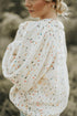 Speckled Chunky Knit Balloon Sleeve Pullover Sweater