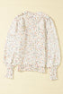 Speckled Chunky Knit Balloon Sleeve Pullover Sweater