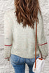 Speckled Confetti Open Stitch Sleeve Crew Neck Sweater