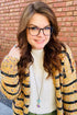 Speckled Stripe Open Front Knit Cardigan