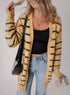 Speckled Stripe Open Front Knit Cardigan