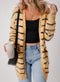 Speckled Stripe Open Front Knit Cardigan