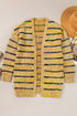 Speckled Stripe Open Front Knit Cardigan
