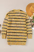 Speckled Stripe Open Front Knit Cardigan