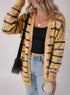 Speckled Stripe Open Front Knit Cardigan
