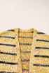 Speckled Stripe Open Front Knit Cardigan