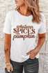 Spices Your Pumpkin Text Print Jersey Graphic Tee
