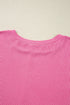 Spiral Ribbed Patchwork Exposed Seam Long Sleeve Top