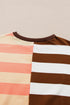 Spliced Mixed Stripe Relaxed Fit Crewneck Sweatshirt