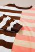 Spliced Mixed Stripe Relaxed Fit Crewneck Sweatshirt