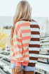 Spliced Mixed Stripe Relaxed Fit Crewneck Sweatshirt