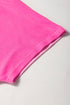Spliced Panel Patchwork Short Sleeve Button Front Top