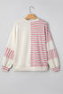 Spliced Pattern Button Front Waffle Knit Top