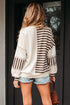 Spliced Pattern Button Front Waffle Knit Top