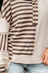 Spliced Pattern Button Front Waffle Knit Top