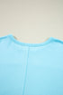 Spliced Raw Hem Pullover Shorts Plus Size Loungewear