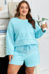 Spliced Raw Hem Pullover Shorts Plus Size Loungewear