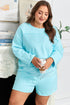 Spliced Raw Hem Pullover Shorts Plus Size Loungewear