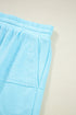 Spliced Raw Hem Pullover Shorts Plus Size Loungewear