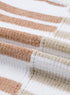 Spliced Stripe Textured Knit Crew Neck Sweater