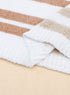 Spliced Stripe Textured Knit Crew Neck Sweater