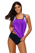Splicing Scoop Neck Tankini Swimsuit